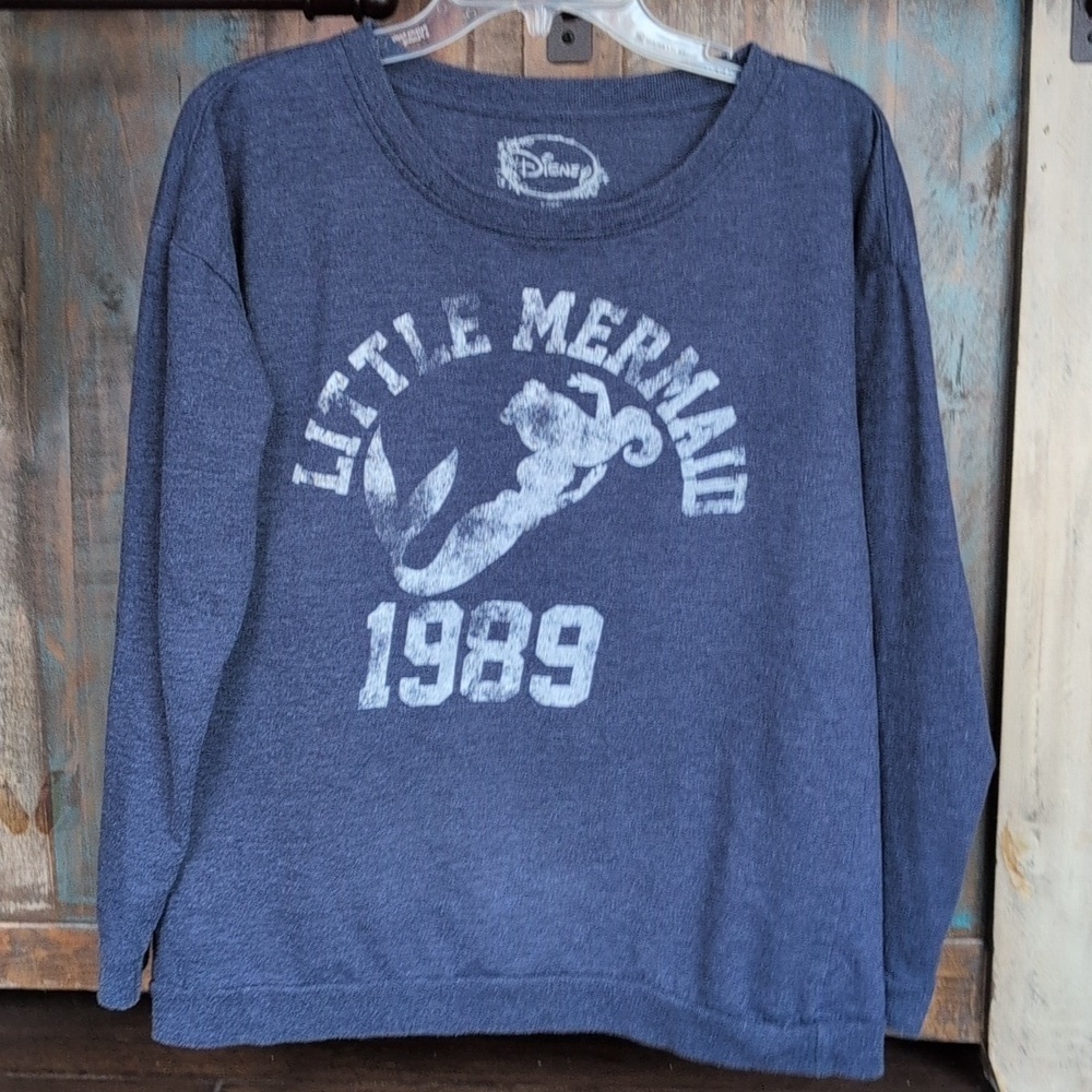 Disney The Little Mermaid 1989 Heathere Navy Crewneck Sweatshirt - Women's Large